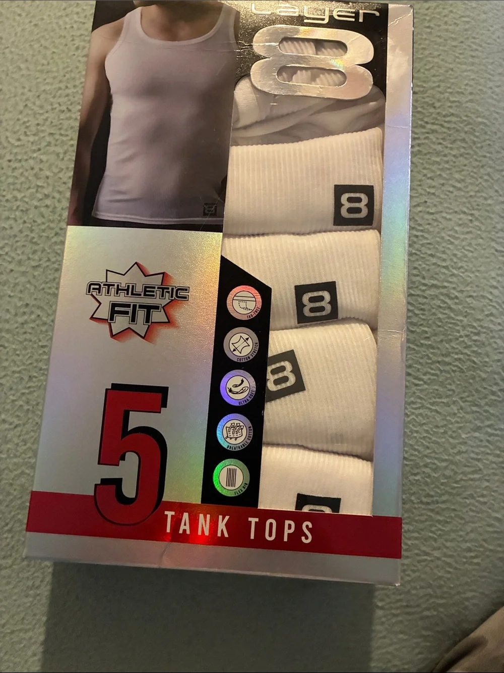 Athletic Fit Men's White Tank Top - 5 Pack